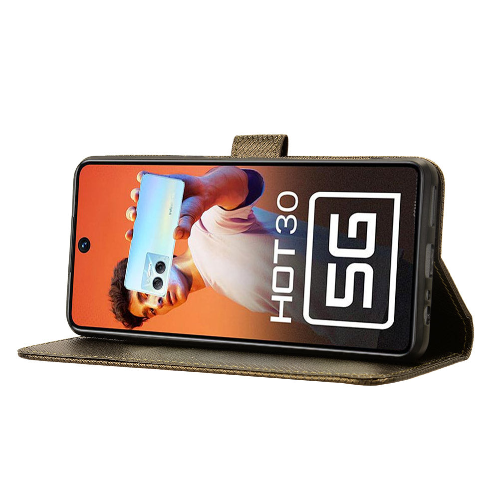 For Infinix Hot 30 5G / X6832 Diamond Texture PU Leather Stand Wallet Phone Case Protective Cover