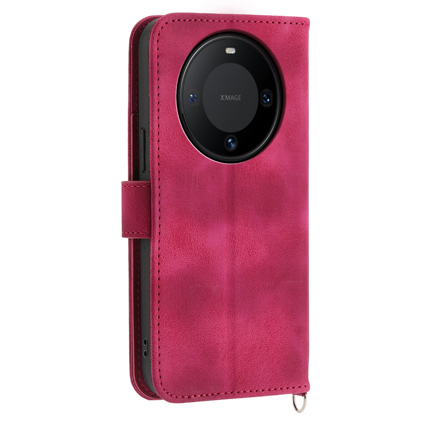 For Huawei Mate 60 Stand Wallet Phone Case PU Leather Imprinted Flower Phone Cover with Wrist Strap + Shoulder Strap