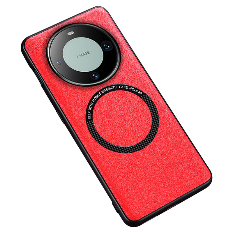 For Huawei Mate 60 Pro Magnetic Phone Case Compatible with MagSafe PU Leather Coated TPU Protective Cover