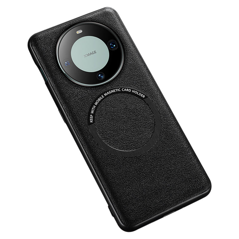 For Huawei Mate 60 Pro Magnetic Phone Case Compatible with MagSafe PU Leather Coated TPU Protective Cover