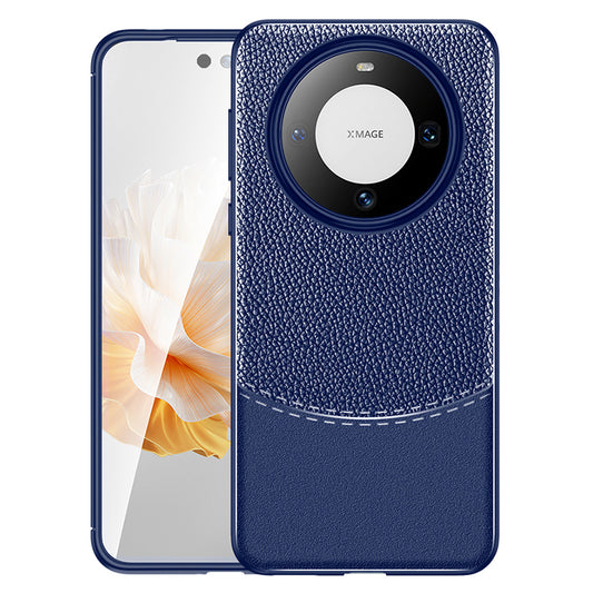 For Huawei Mate 60 Pro Anti-scratch Protective Phone Case Litchi Texture Flexible TPU Cover