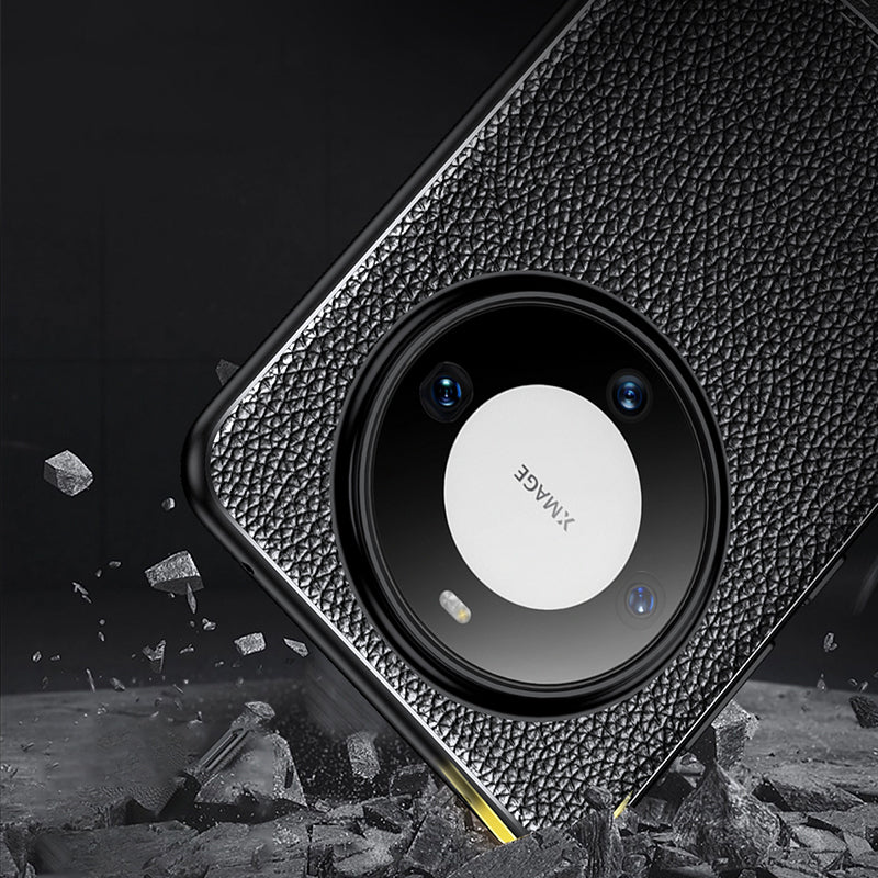 For Huawei Mate 60 Pro Anti-scratch Protective Phone Case Litchi Texture Flexible TPU Cover