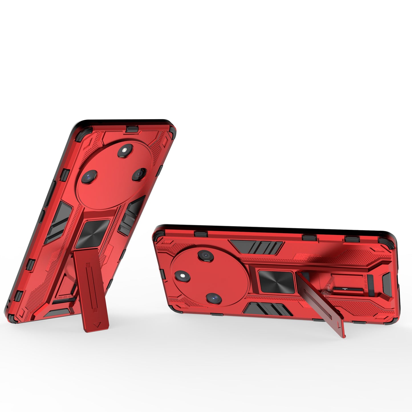 For Honor X50 Foldable Kickstand Phone Cover Hard PC + Soft TPU Anti-drop Protective Case