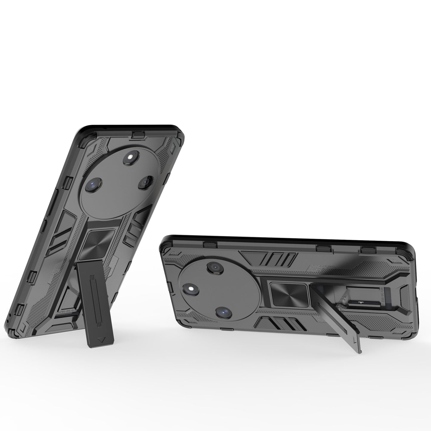 For Honor X50 Foldable Kickstand Phone Cover Hard PC + Soft TPU Anti-drop Protective Case