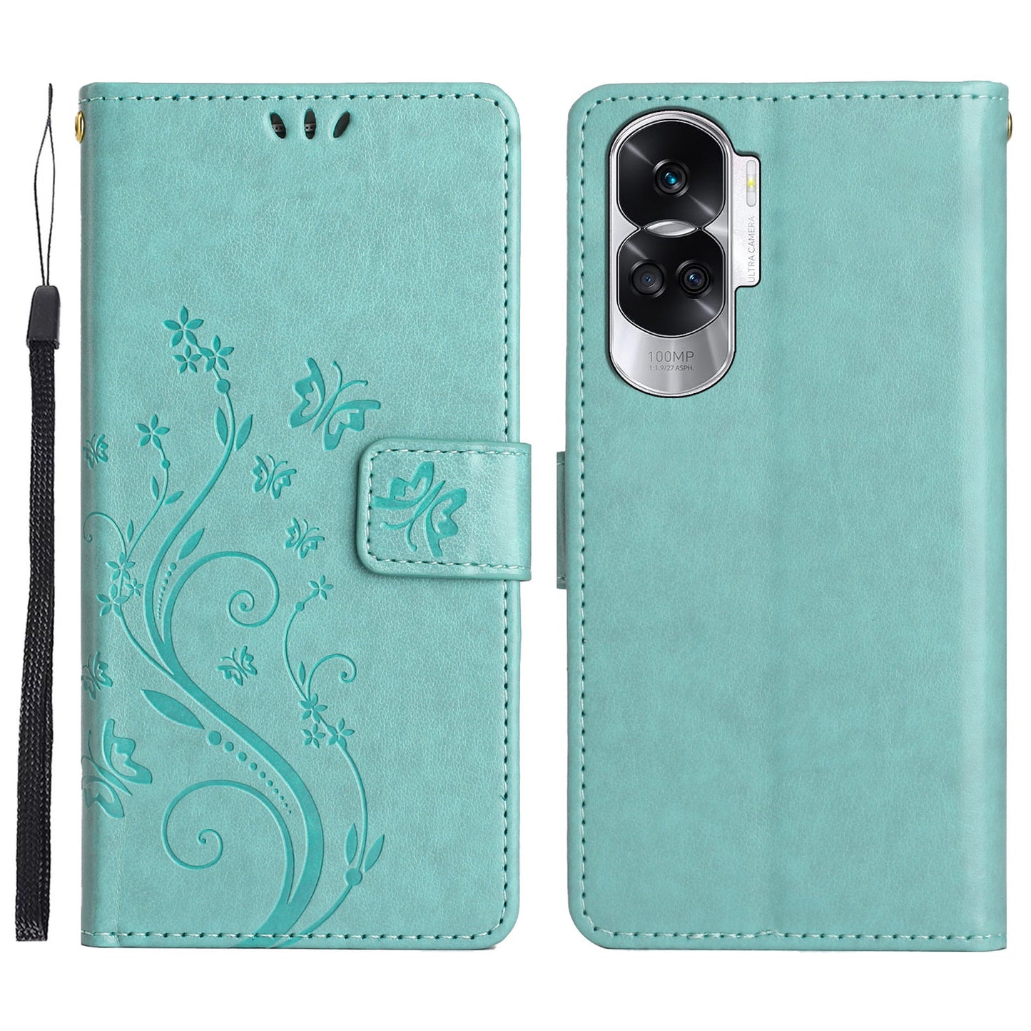 For Honor 90 Lite 5G / X50i 5G PU Leather Wallet Cover Butterfly Imprinted Stand Phone Case