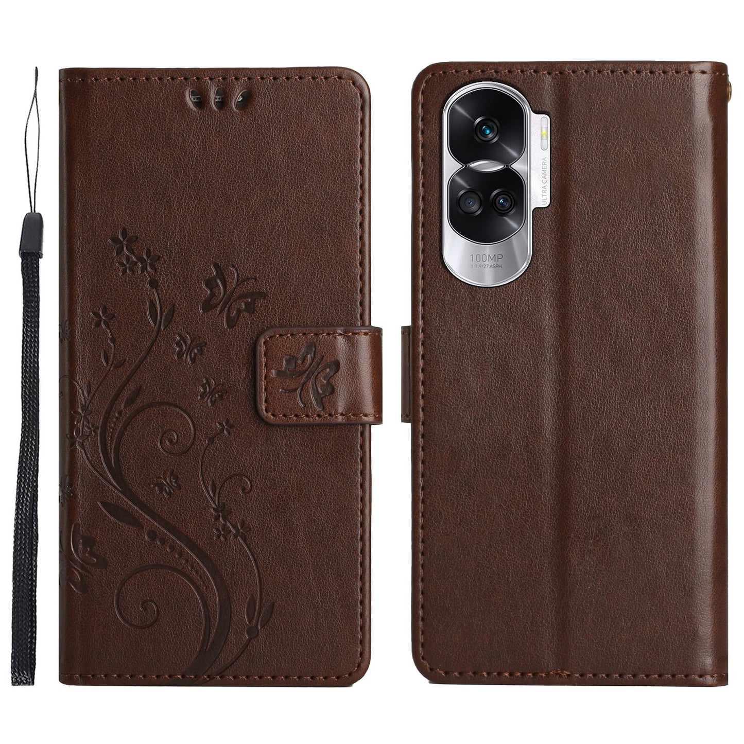For Honor 90 Lite 5G / X50i 5G PU Leather Wallet Cover Butterfly Imprinted Stand Phone Case
