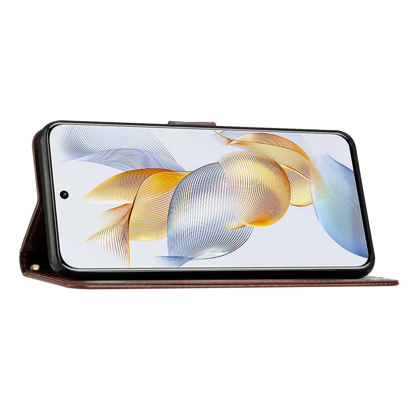 For Honor 90 PU Leather Wallet Cover Drop-proof Butterfly Imprinted Flip Stand Phone Case