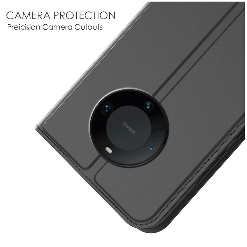 For Huawei Mate 60 Pro Protective Phone Case Card Slot TPU+PU Leather Folio Flip Cover with Stand