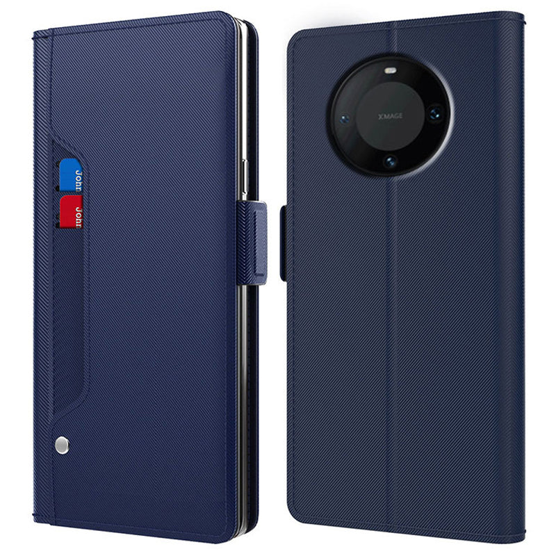 For Huawei Mate 60 Pro Anti-Scratch Shell Stand Phone Case Card Slot and Mirror PU Leather Cover