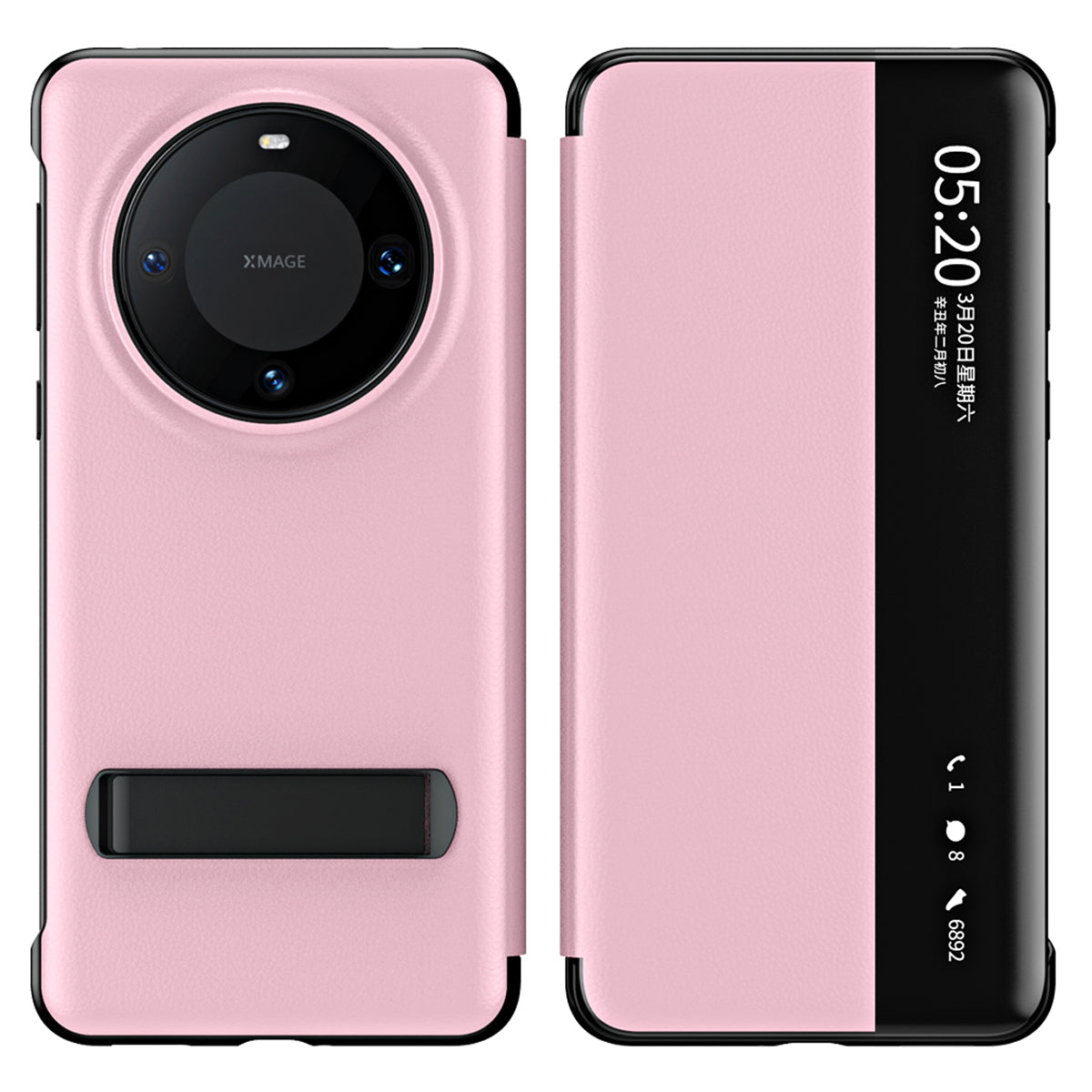 For Huawei Mate 60 Pro View Window PU Leather Phone Case Kickstand Phone Cover