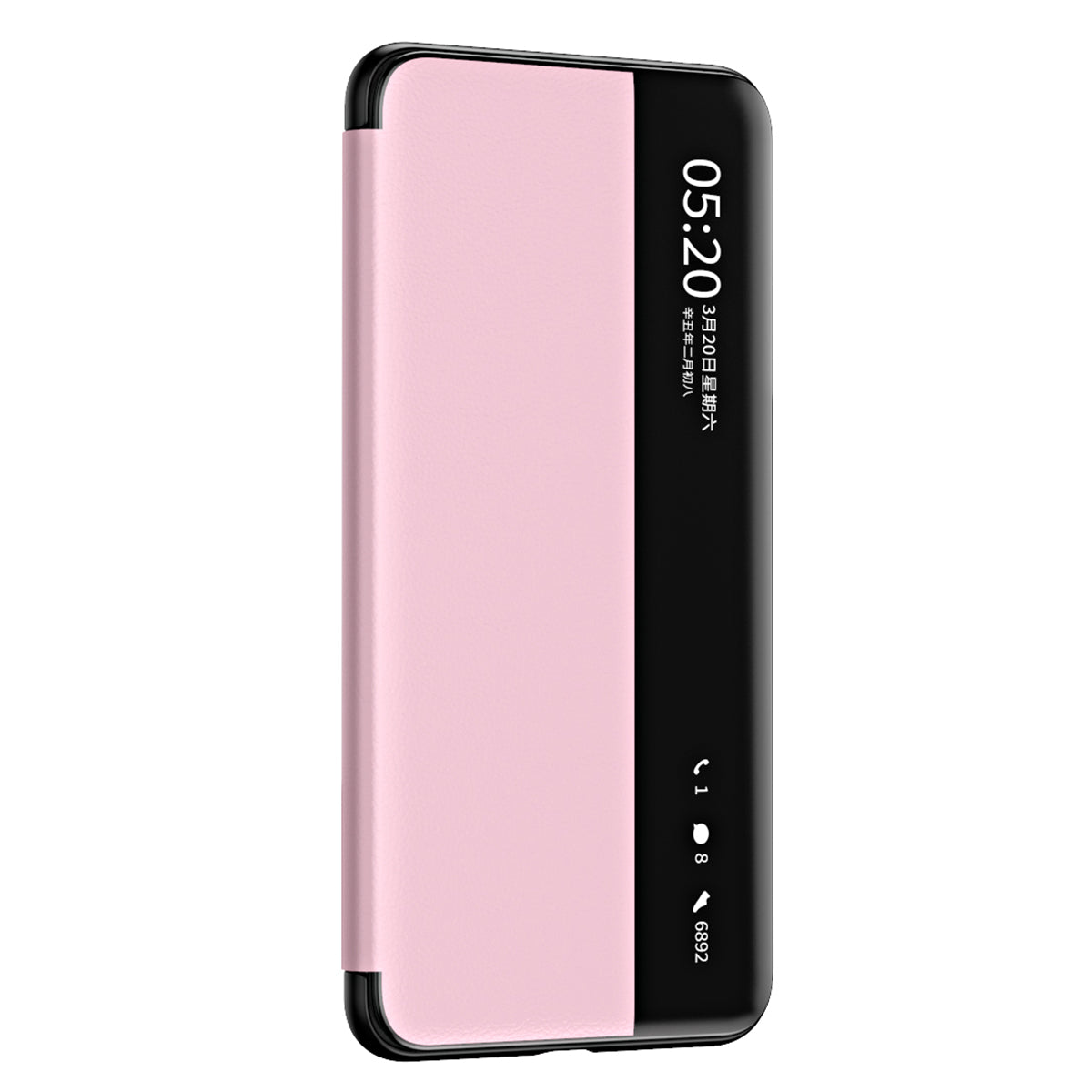 For Huawei Mate 60 Pro View Window Smart Phone Case Litchi Texture PU Leather + PC Phone Cover
