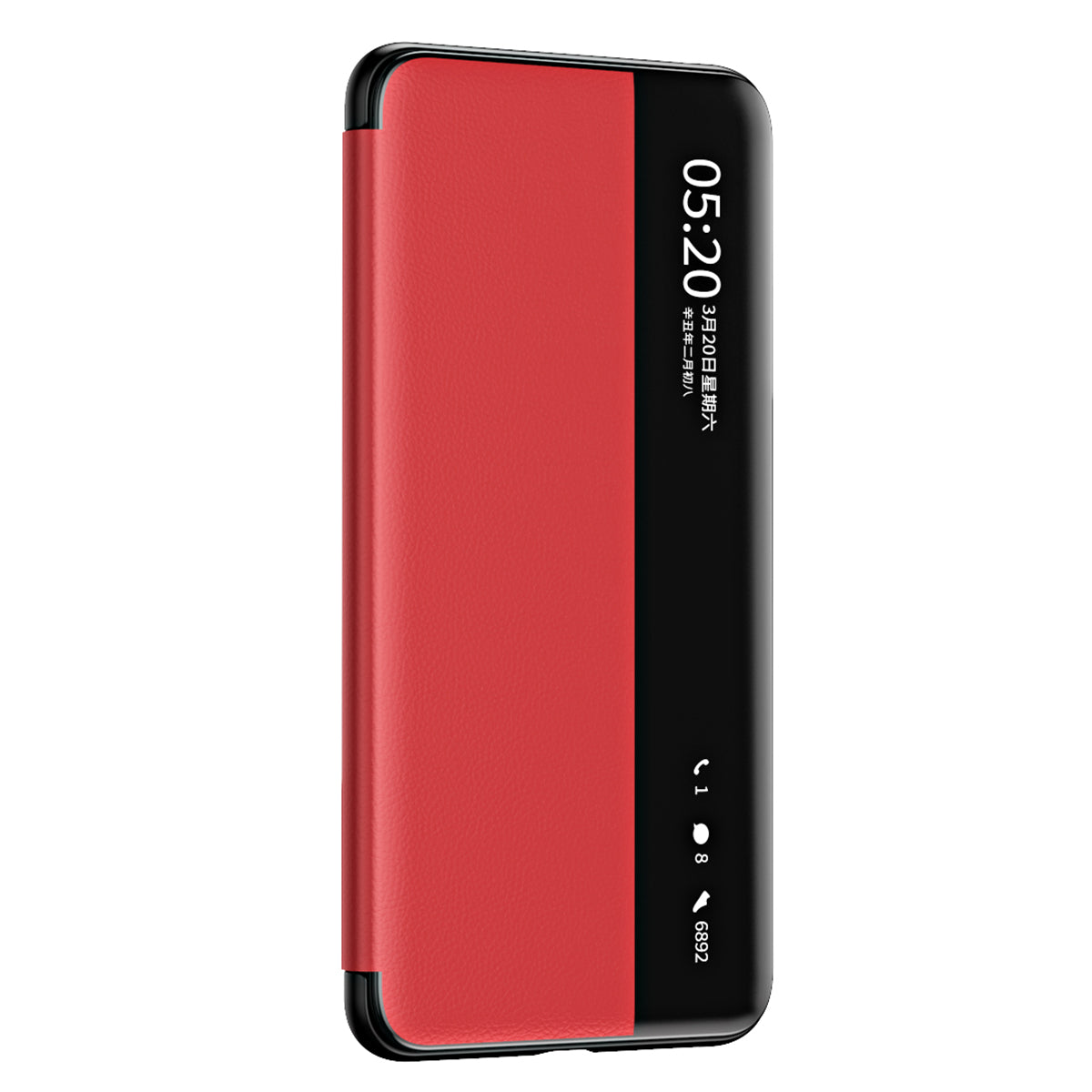 For Huawei Mate 60 Pro View Window Smart Phone Case Litchi Texture PU Leather + PC Phone Cover