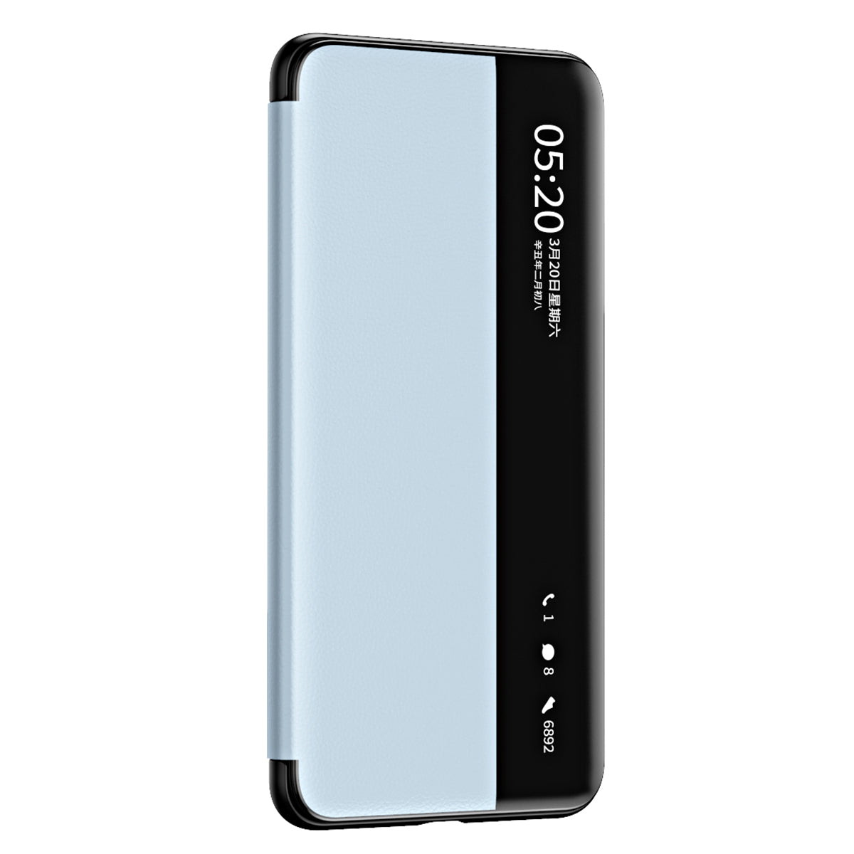 For Huawei Mate 60 Pro View Window Smart Phone Case Litchi Texture PU Leather + PC Phone Cover