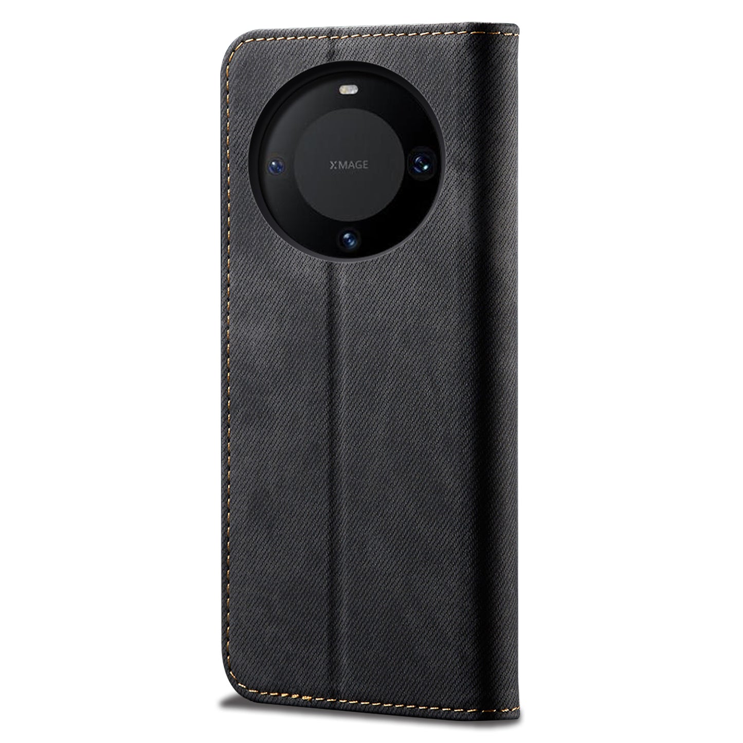 For Huawei Mate 60 Flip Stand Wallet Case Jeans Cloth Texture PU Leather Protective Phone Cover