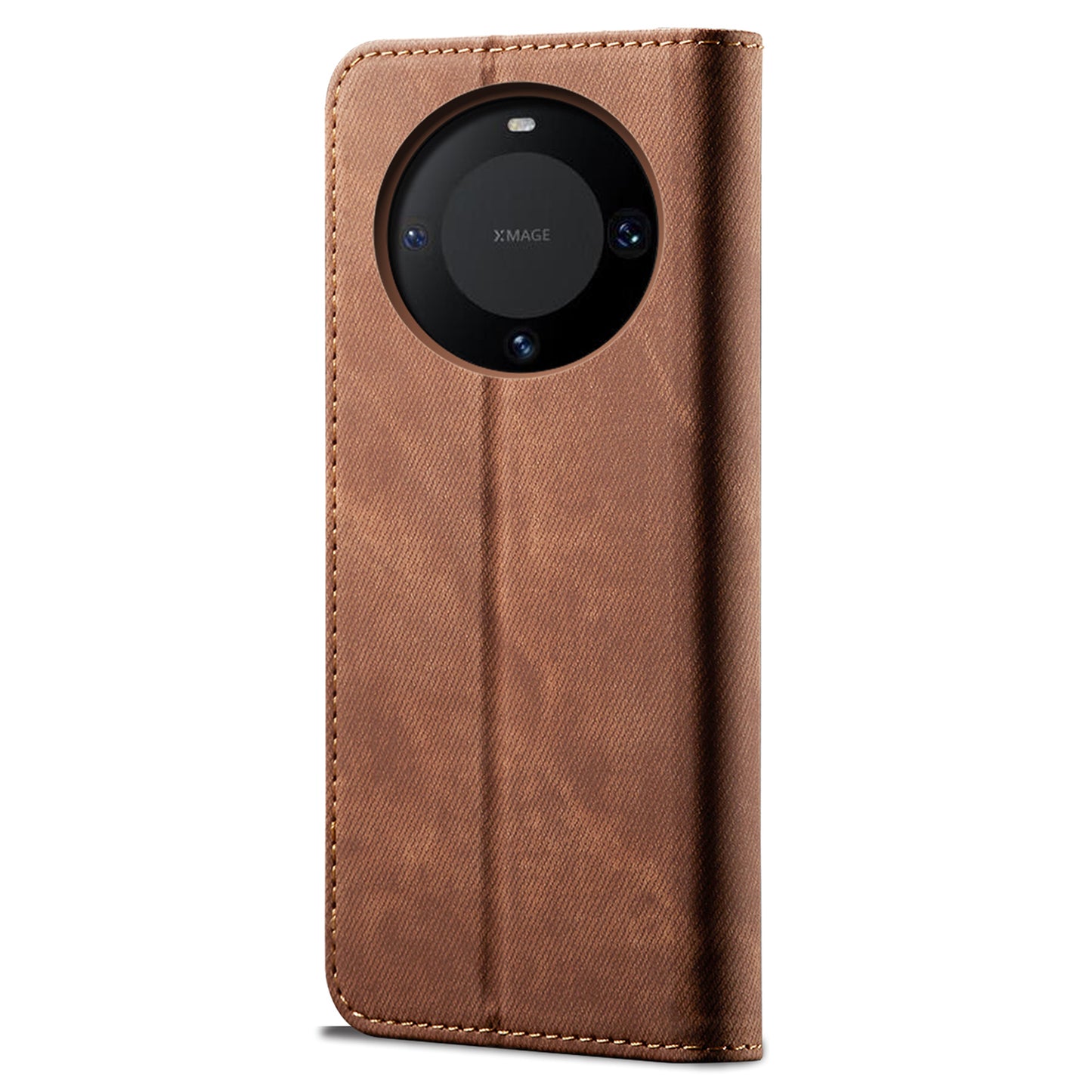 For Huawei Mate 60 Flip Stand Wallet Case Jeans Cloth Texture PU Leather Protective Phone Cover