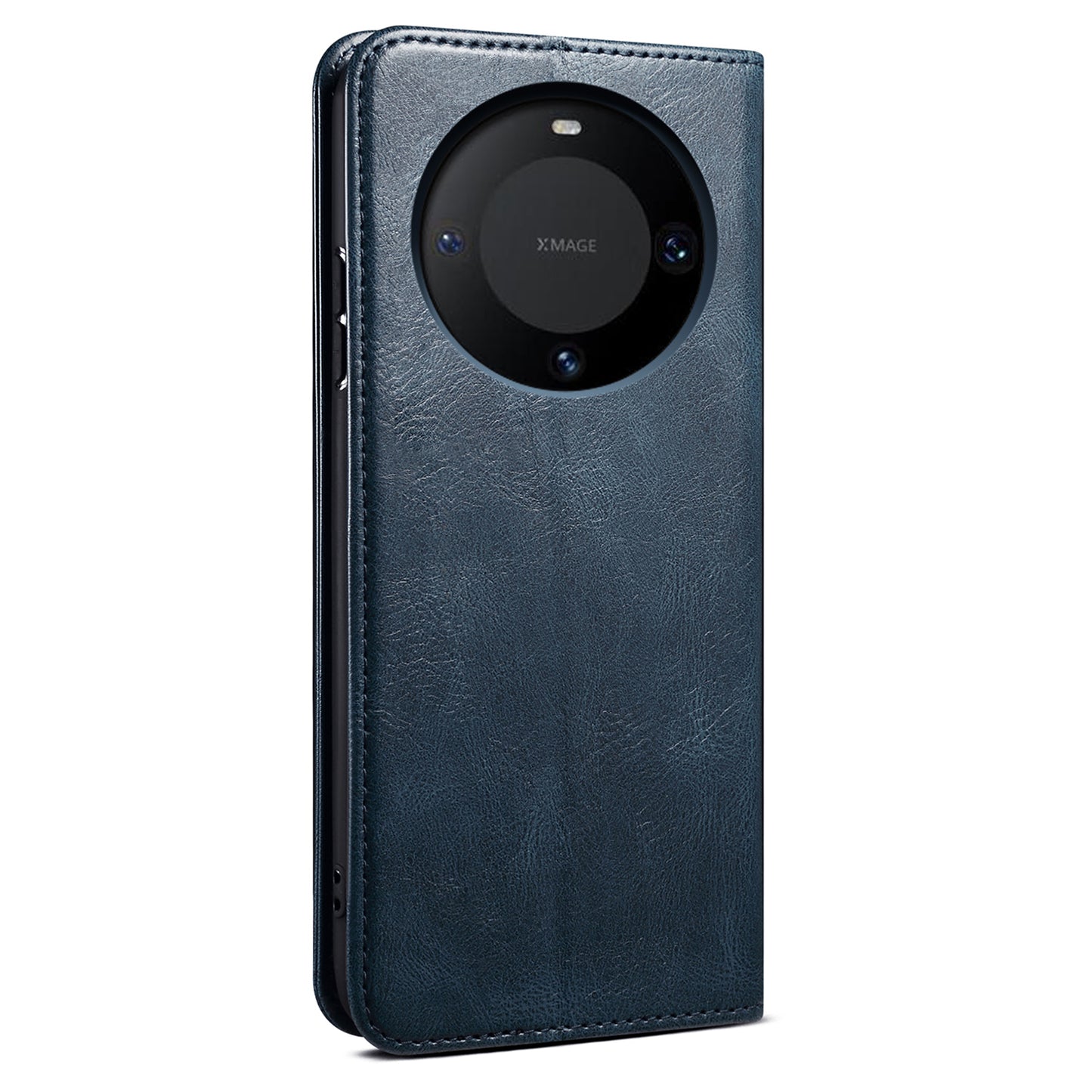 For Huawei Mate 60 Anti-Scratch Cover Waxy Crazy Horse Texture PU Leather Stand Wallet Phone Shell