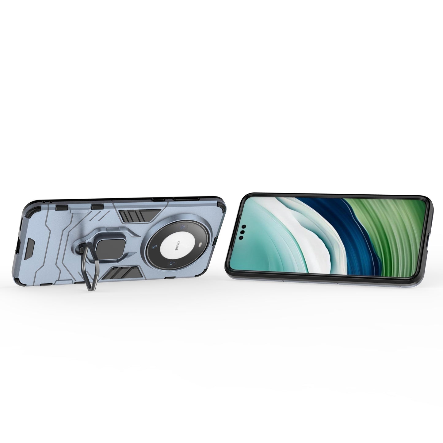 For Huawei Mate 60 Pro TPU+PC Protective Case Ring Holder Kickstand Phone Cover