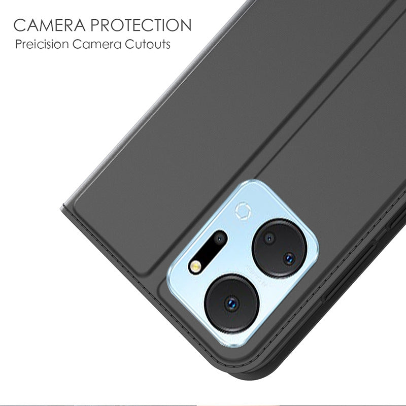 For Honor X7a 4G Card Slot Phone Cover Book Style PU Leather Stand Phone Case