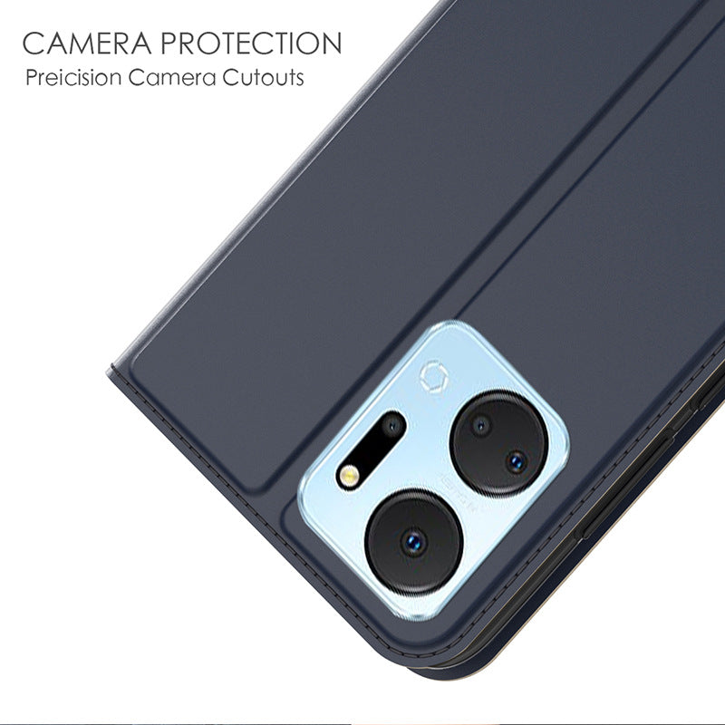 For Honor X7a 4G Card Slot Phone Cover Book Style PU Leather Stand Phone Case