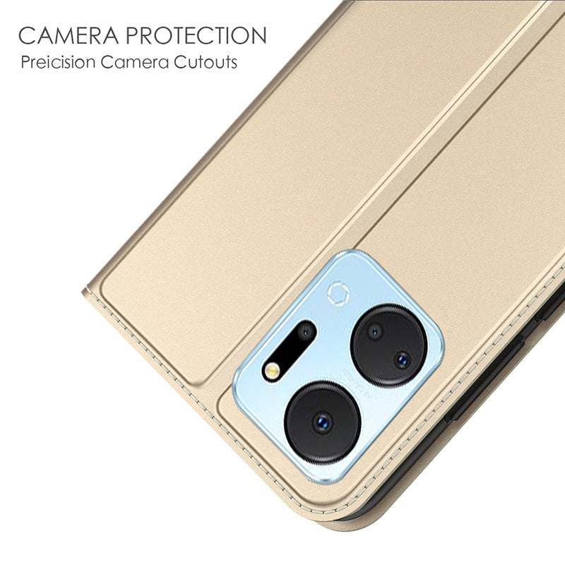 For Honor X7a 4G Card Slot Phone Cover Book Style PU Leather Stand Phone Case