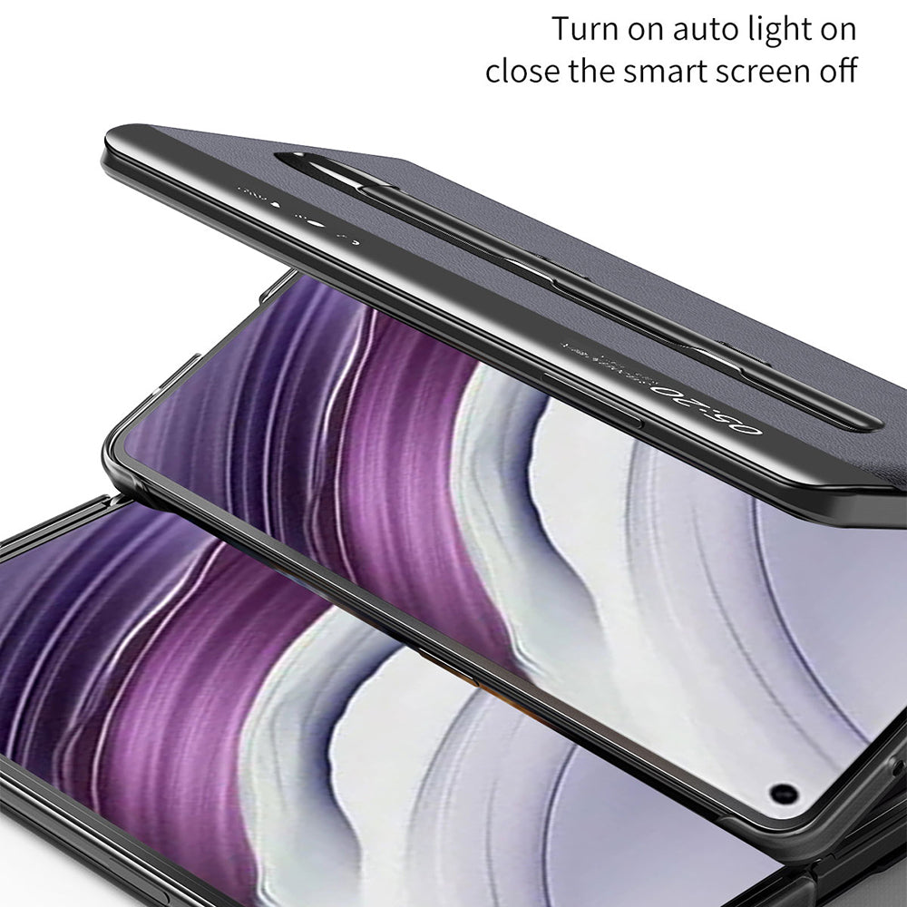 Leather Case with Stylus for Huawei Mate X5 , View Window Foldable Stand Phone Cover
