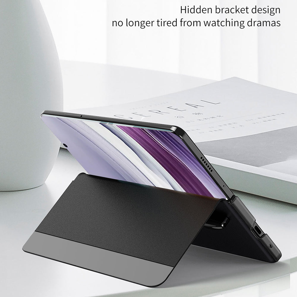 Leather Case with Stylus for Huawei Mate X5 , View Window Foldable Stand Phone Cover