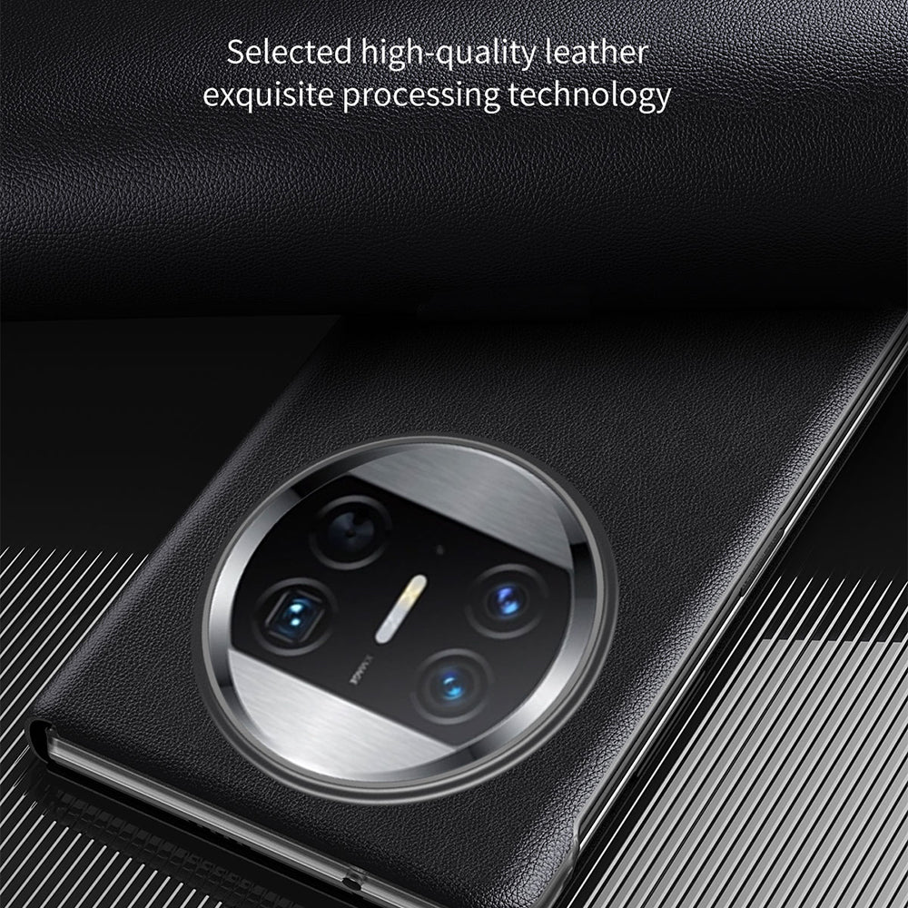 Leather Case with Stylus for Huawei Mate X5 , View Window Foldable Stand Phone Cover