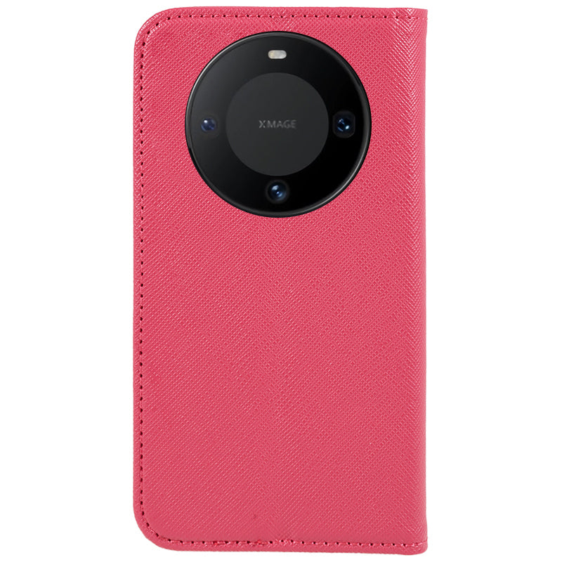 For Huawei Mate 60 PU Leather Wallet Stand Case Shockproof Cross Texture Phone Cover