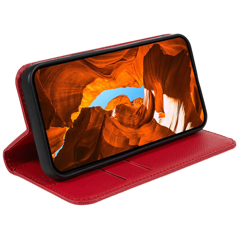 For Huawei Mate 60 PU Leather Wallet Stand Case Shockproof Cross Texture Phone Cover
