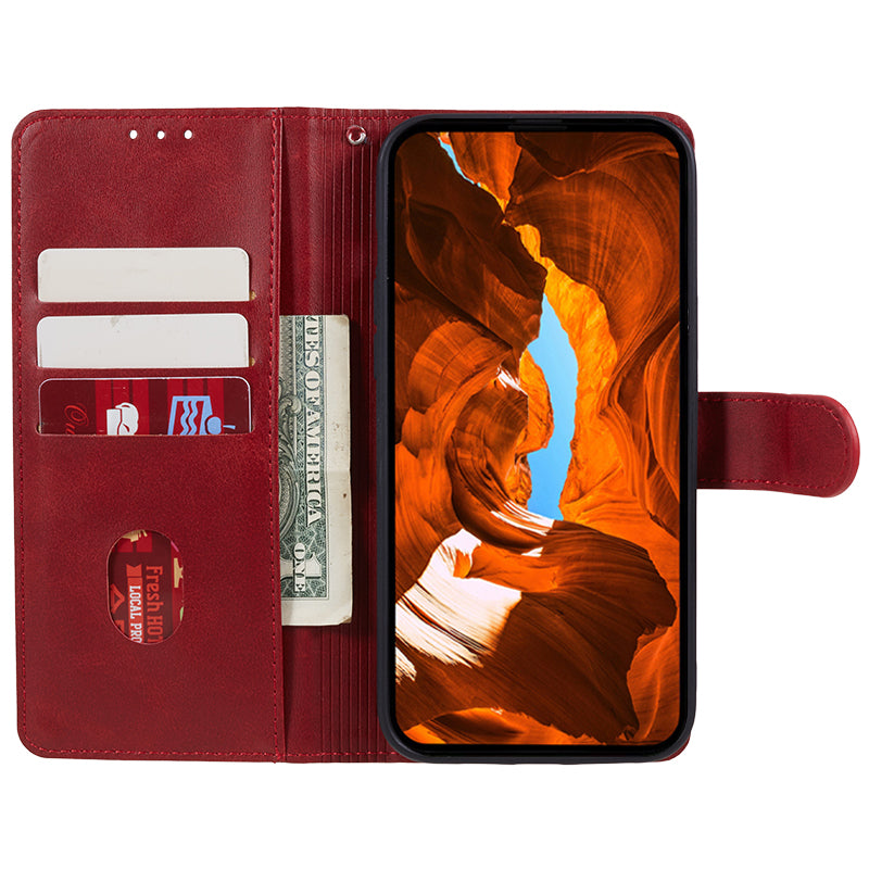 For Huawei Mate 60 Business Style Phone Cover Magnetic Clasp PU Leather Calf Texture Wallet Stand Phone Case