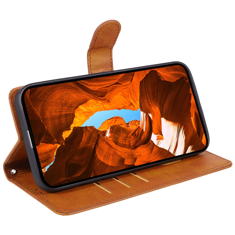 For Huawei Mate 60 Business Style Phone Cover Magnetic Clasp PU Leather Calf Texture Wallet Stand Phone Case
