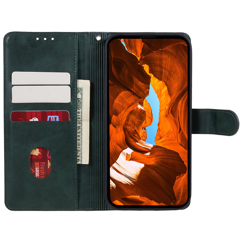 For Huawei Mate 60 Business Style Phone Cover Magnetic Clasp PU Leather Calf Texture Wallet Stand Phone Case