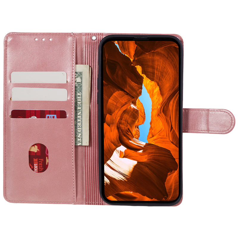 For Huawei Mate 60 Business Style Phone Cover Magnetic Clasp PU Leather Calf Texture Wallet Stand Phone Case