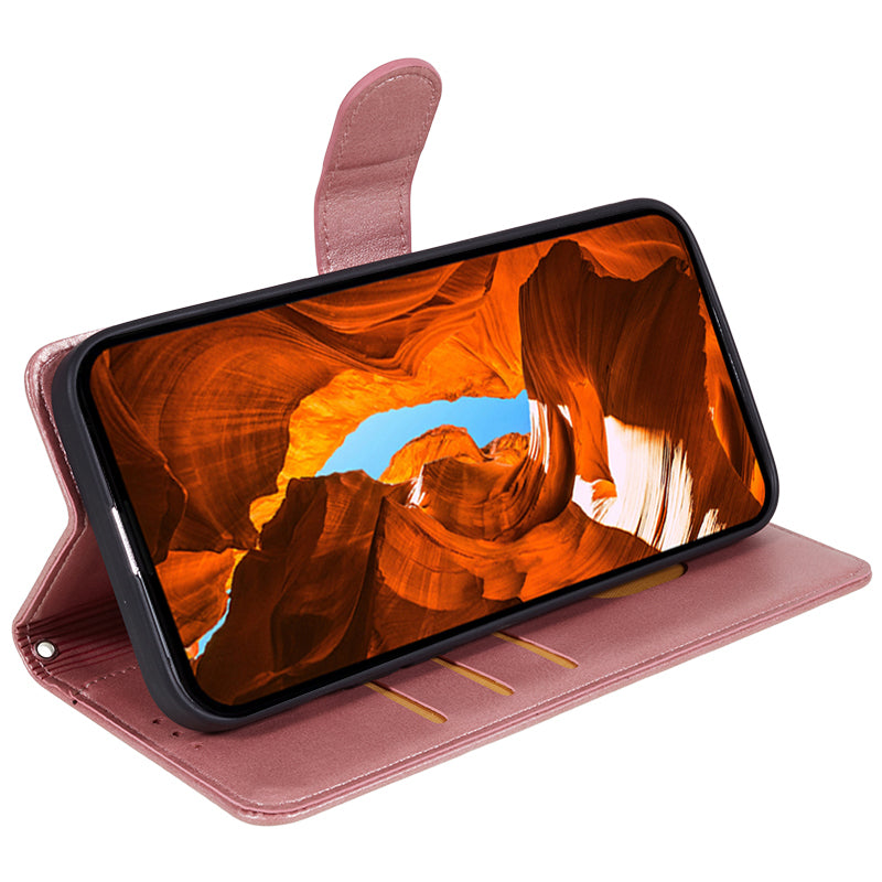 For Huawei Mate 60 Business Style Phone Cover Magnetic Clasp PU Leather Calf Texture Wallet Stand Phone Case