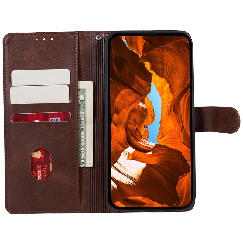 For Huawei Mate 60 Business Style Phone Cover Magnetic Clasp PU Leather Calf Texture Wallet Stand Phone Case