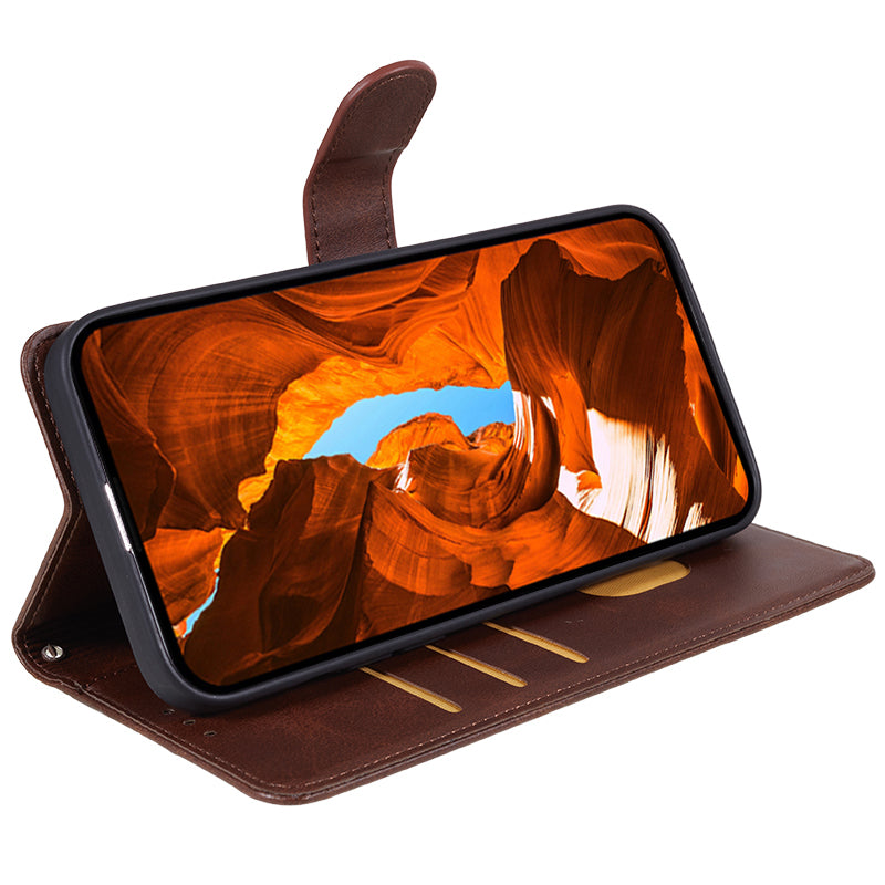 For Huawei Mate 60 Business Style Phone Cover Magnetic Clasp PU Leather Calf Texture Wallet Stand Phone Case