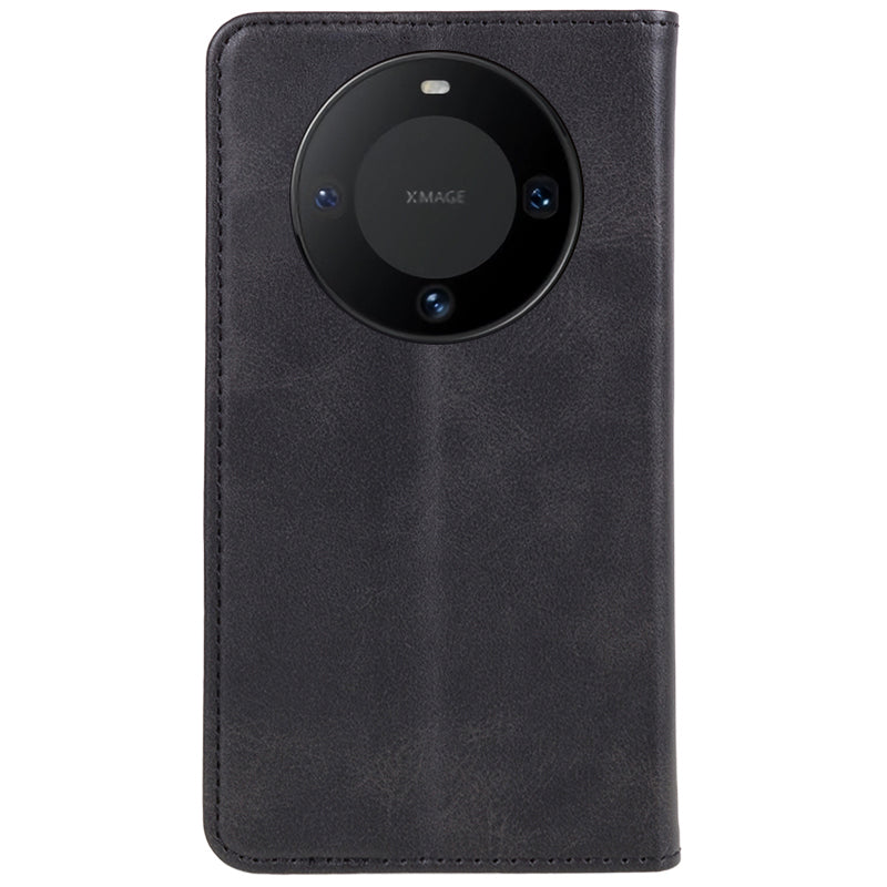 For Huawei Mate 60 PU Leather Calf Texture Stand Wallet Cover Business Style Phone Case