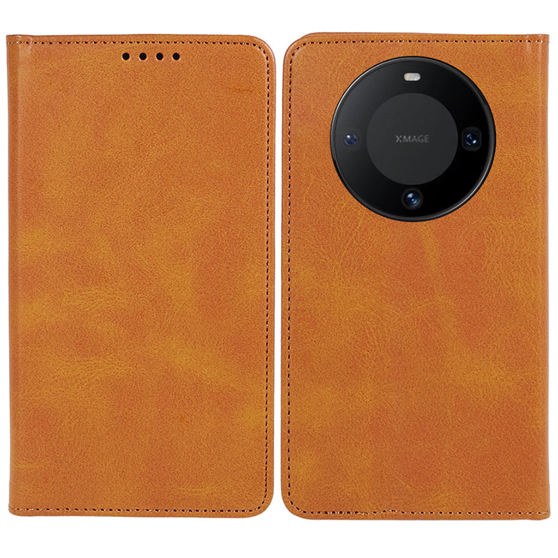 For Huawei Mate 60 PU Leather Calf Texture Stand Wallet Cover Business Style Phone Case