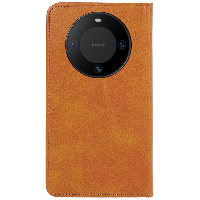 For Huawei Mate 60 PU Leather Calf Texture Stand Wallet Cover Business Style Phone Case