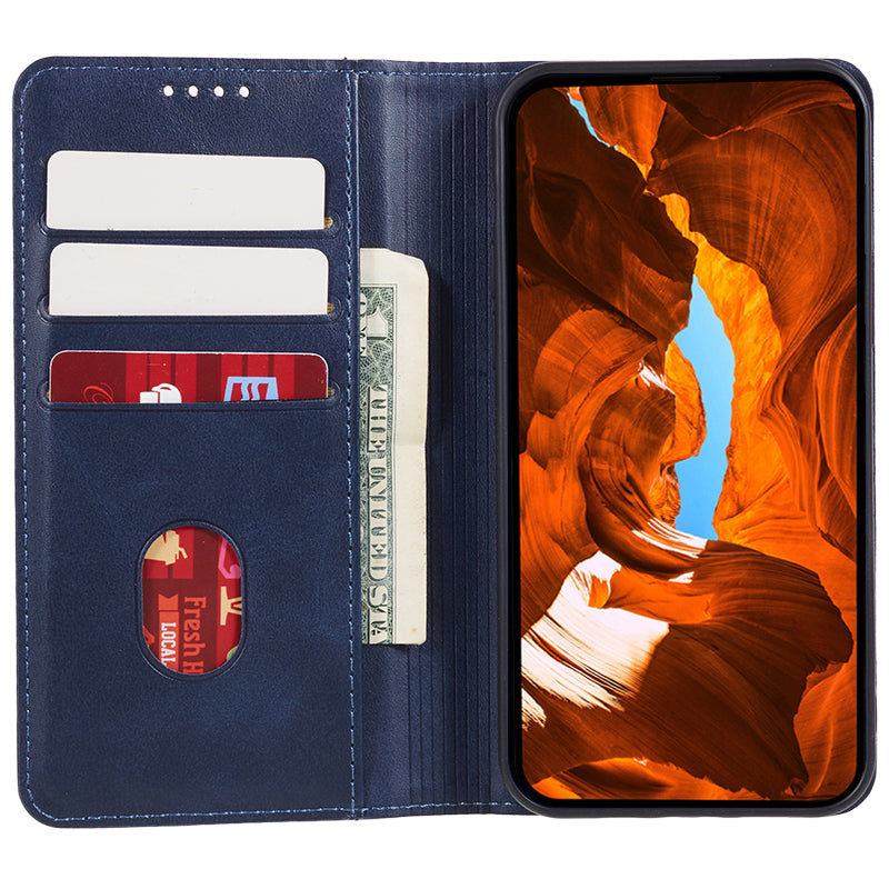 For Huawei Mate 60 PU Leather Calf Texture Stand Wallet Cover Business Style Phone Case