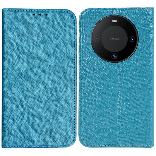 For Huawei Mate 60 Pro Stand Case Cross Texture Phone Cover Shockproof PU Leather Wallet