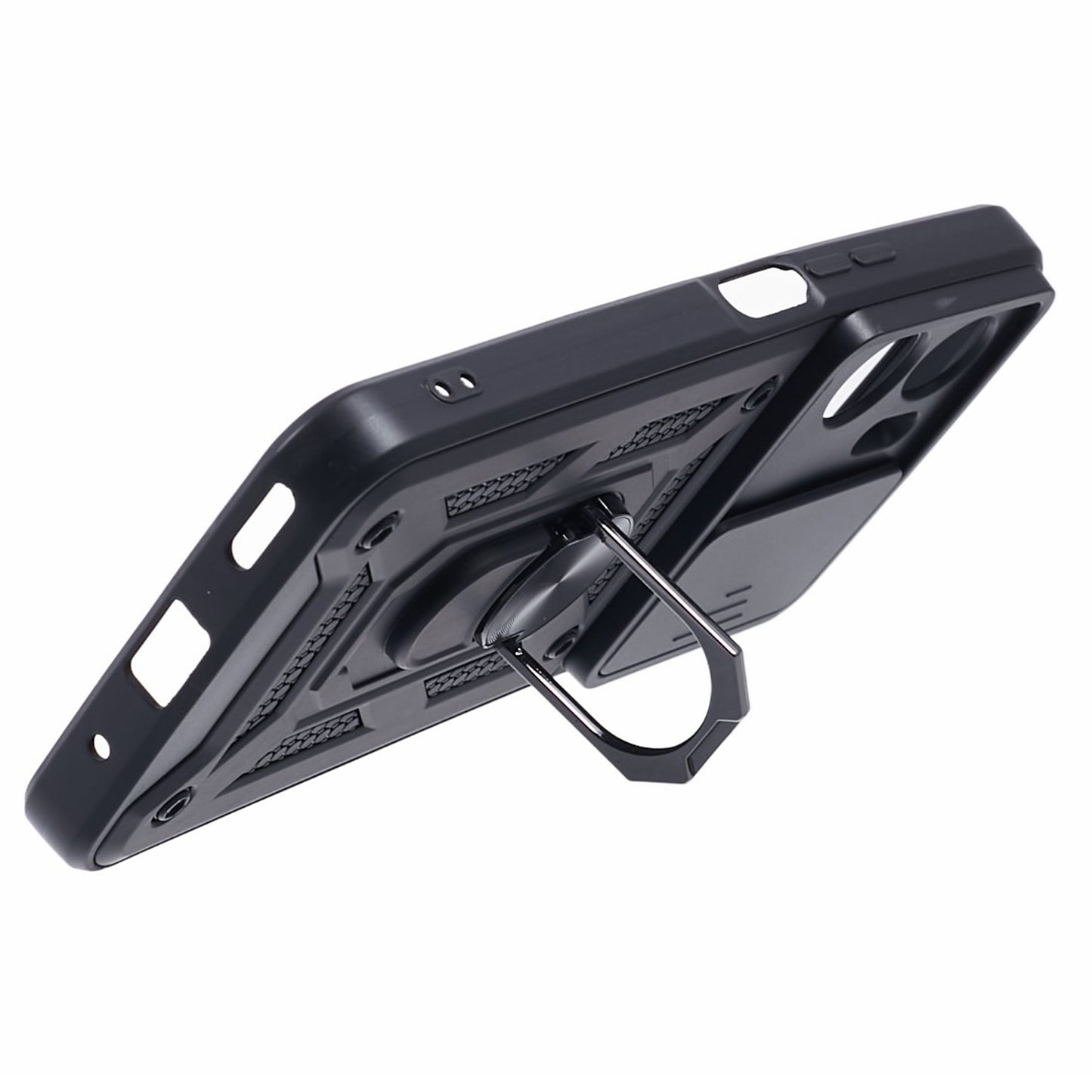 For Honor 90 Lite 5G Slide Lens Protection Phone Case PC+TPU Ring Kickstand Cover