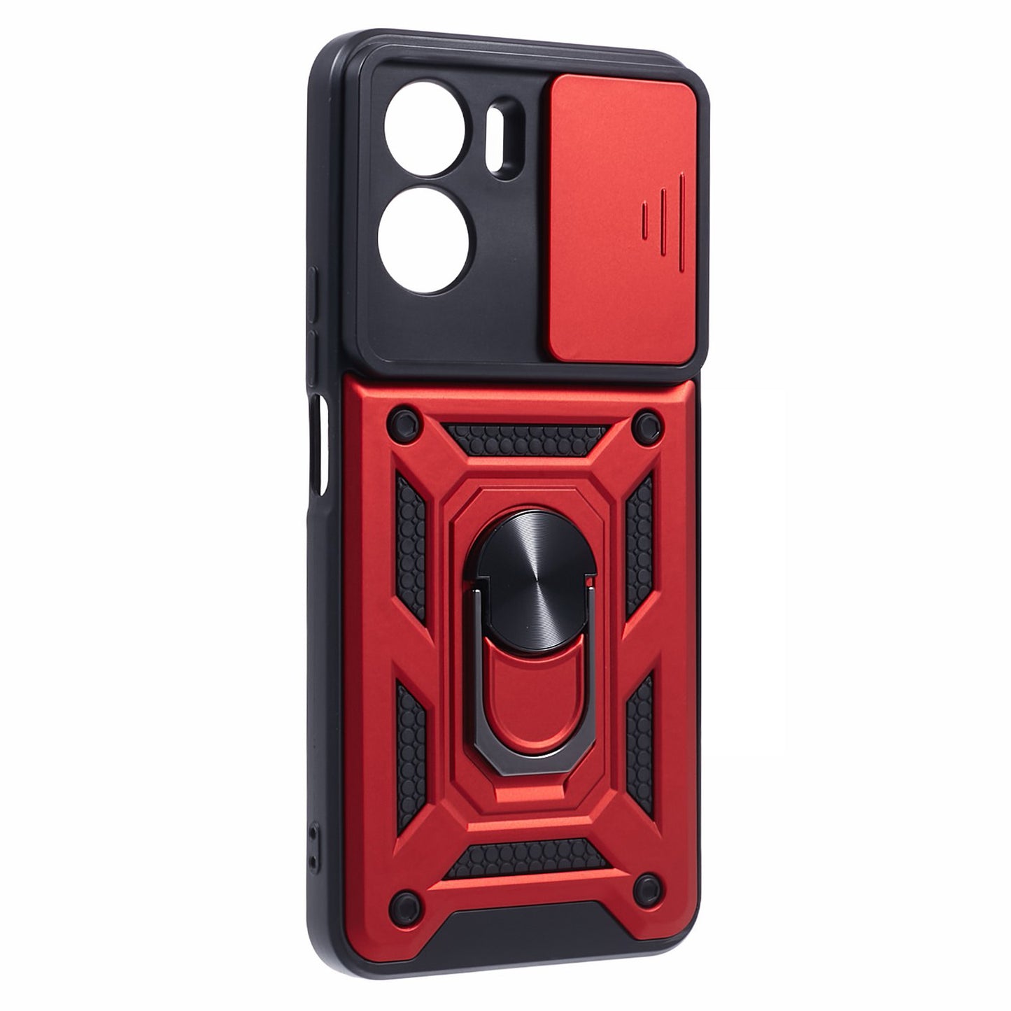 For Honor 90 Lite 5G Slide Lens Protection Phone Case PC+TPU Ring Kickstand Cover