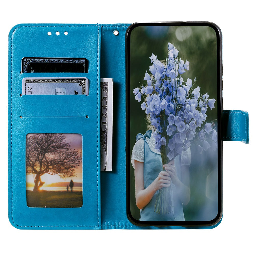 For Huawei Mate 60 Wallet PU Leather Phone Case Mandala Flower Imprinted Stand Cover with Strap