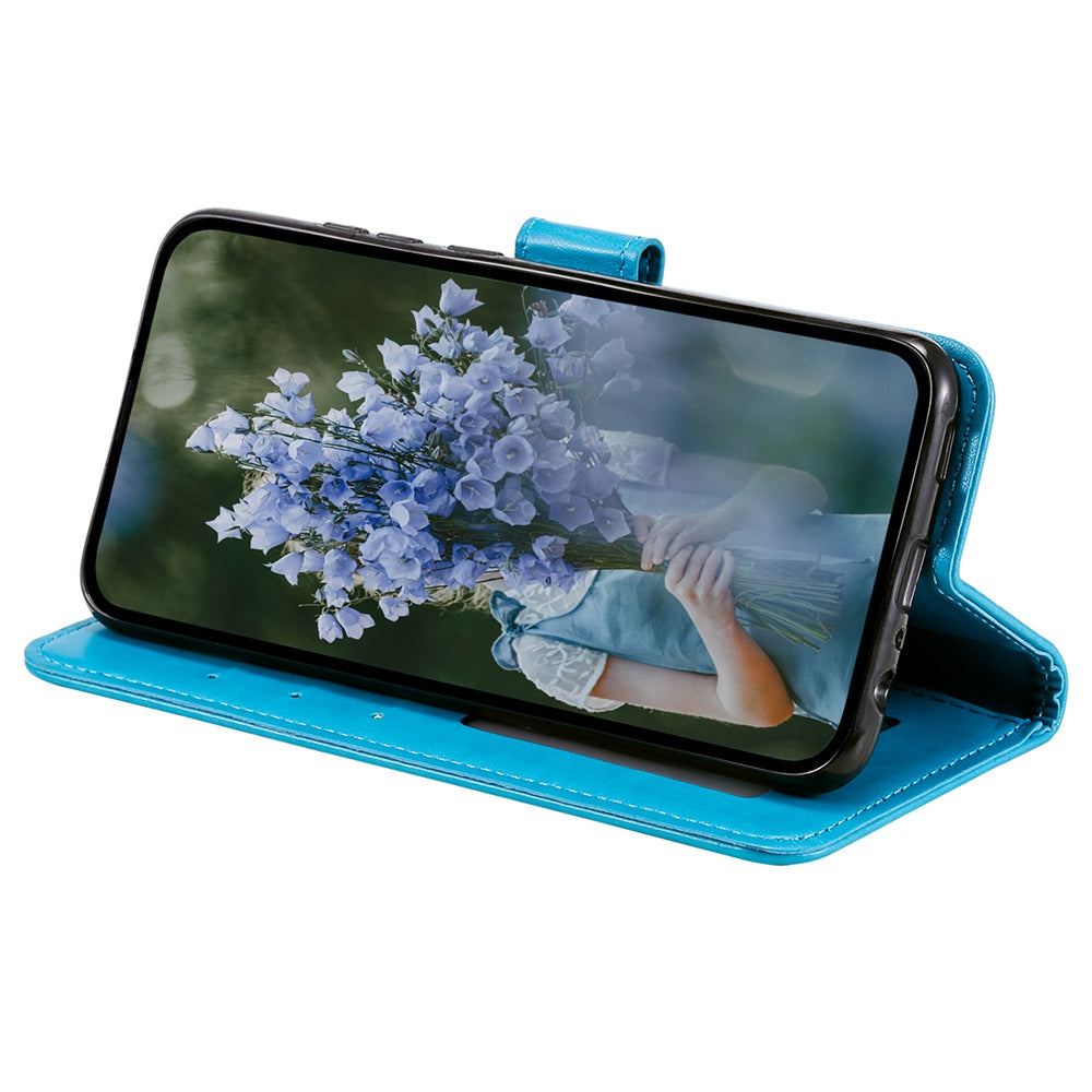 For Huawei Mate 60 Wallet PU Leather Phone Case Mandala Flower Imprinted Stand Cover with Strap