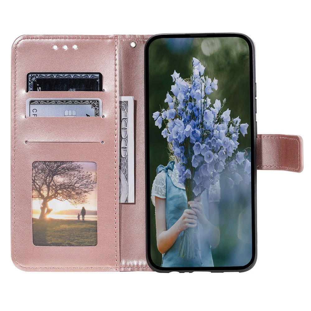 For Huawei Mate 60 Wallet PU Leather Phone Case Mandala Flower Imprinted Stand Cover with Strap