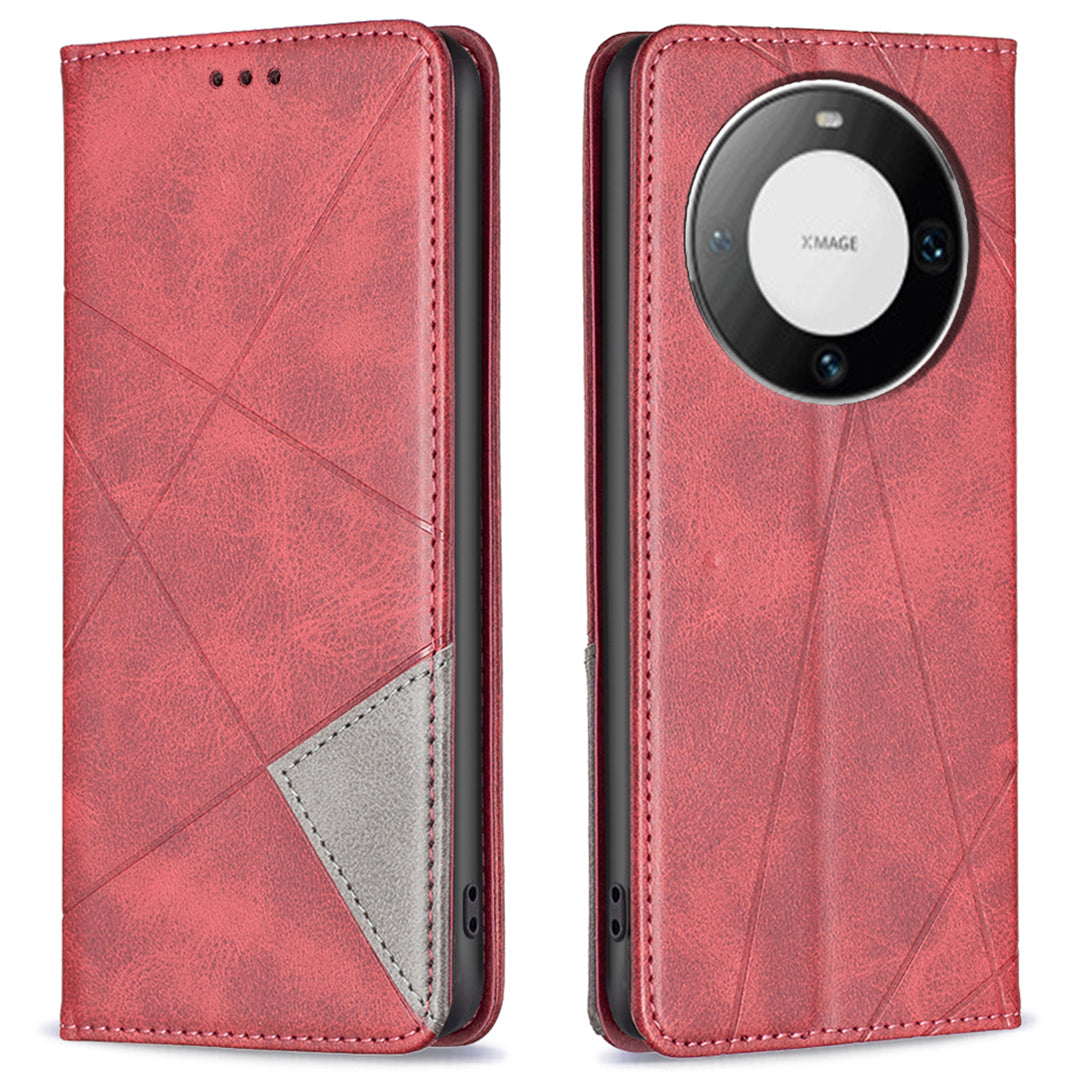 For Huawei Mate 60 Pro / Mate 60 Pro+ Card Holder Leather Case Imprinted Line Phone Stand Cover