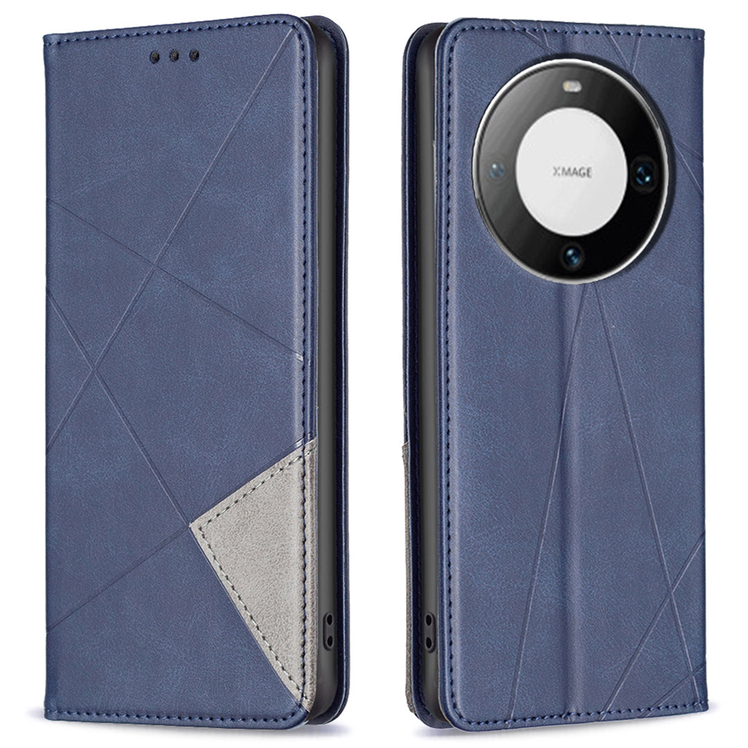 For Huawei Mate 60 Pro / Mate 60 Pro+ Card Holder Leather Case Imprinted Line Phone Stand Cover