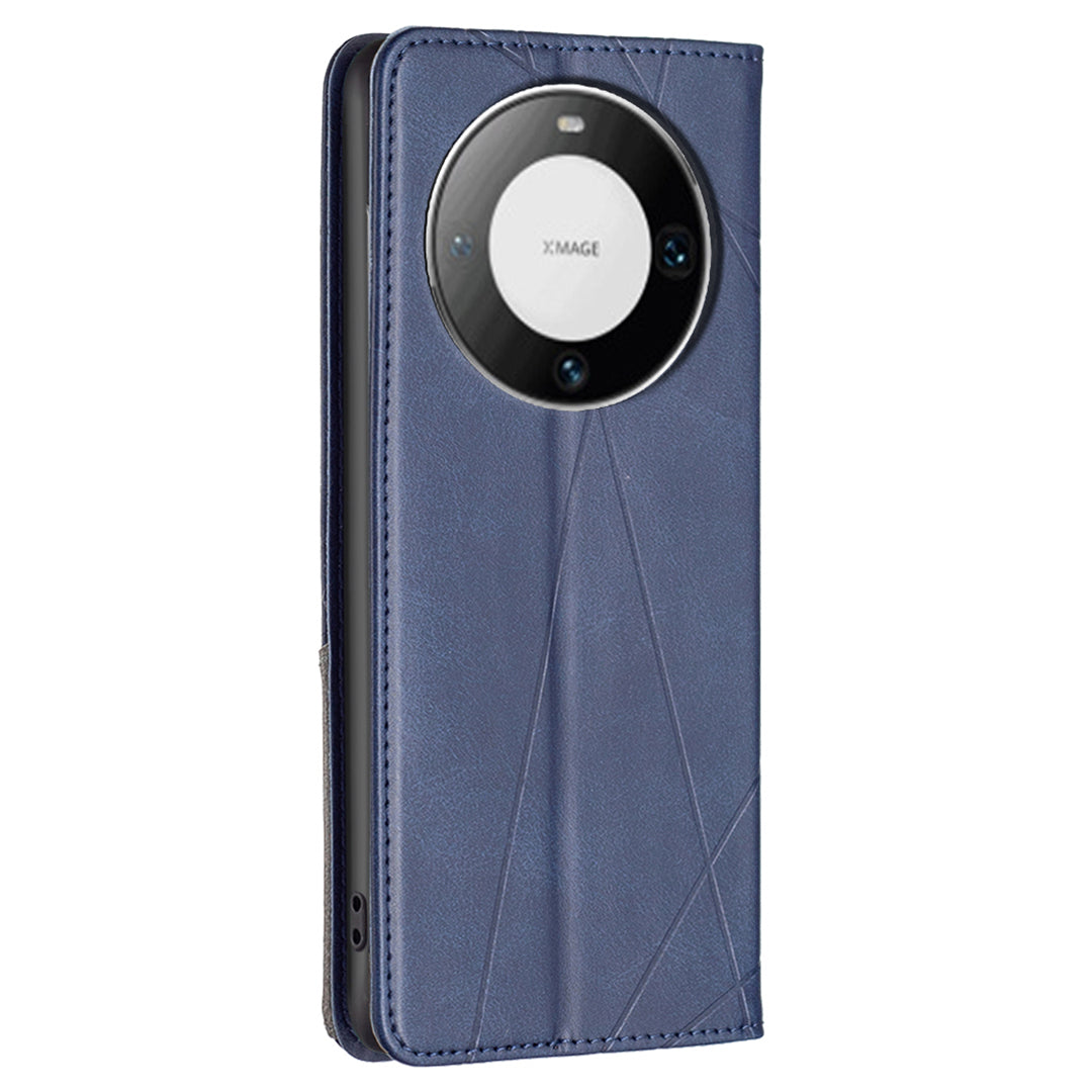 For Huawei Mate 60 Pro / Mate 60 Pro+ Card Holder Leather Case Imprinted Line Phone Stand Cover