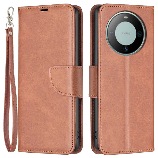 For Huawei Mate 60 Book Style Phone Wallet Case Textured PU Leather Stand Phone Cover